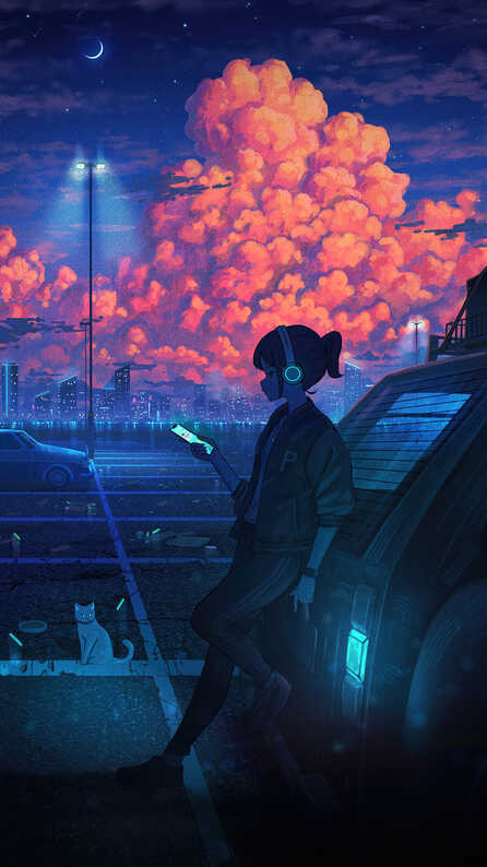 alone anime girl mobile wallpaper