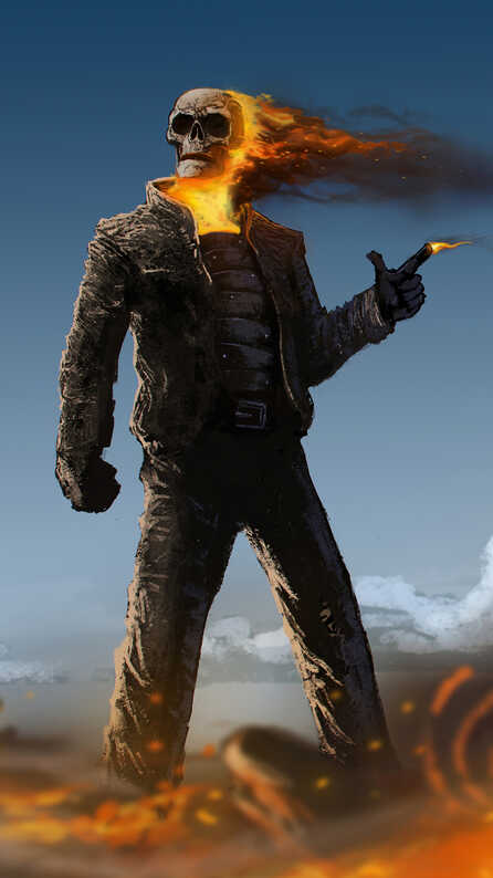 gunslinger ghost rider mobile wallpaper
