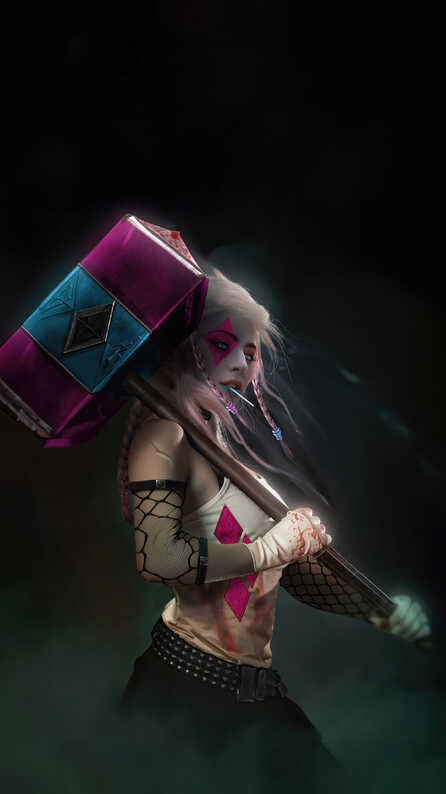 harley quinns bat tastic wallpaper