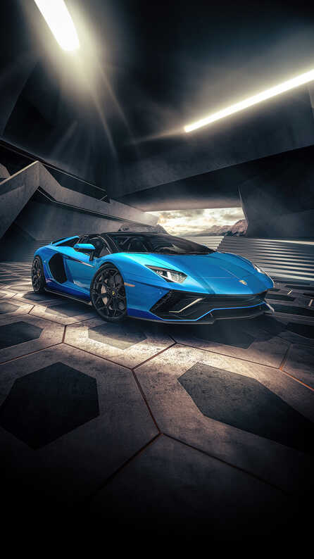 lamborghini aventador blue car