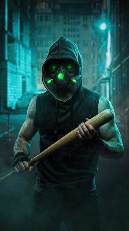 HD 4K mask boy with slugger Wallpapers for Mobile