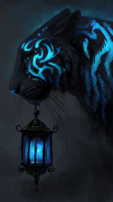 Lion black Mobile wallpaper