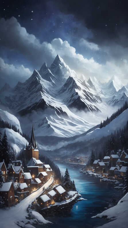 mountain art mobile wallpaper