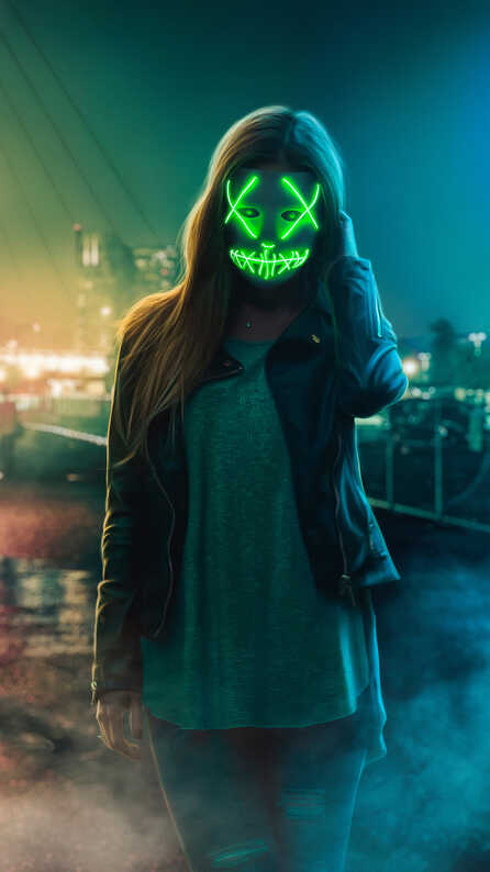 neon eye mask girl